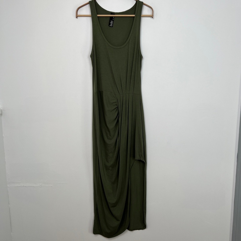 bobi LOS ANGELES Small Garden Ruched Faux Wrap Jersey Knit Bodycon Sheath Dress‎